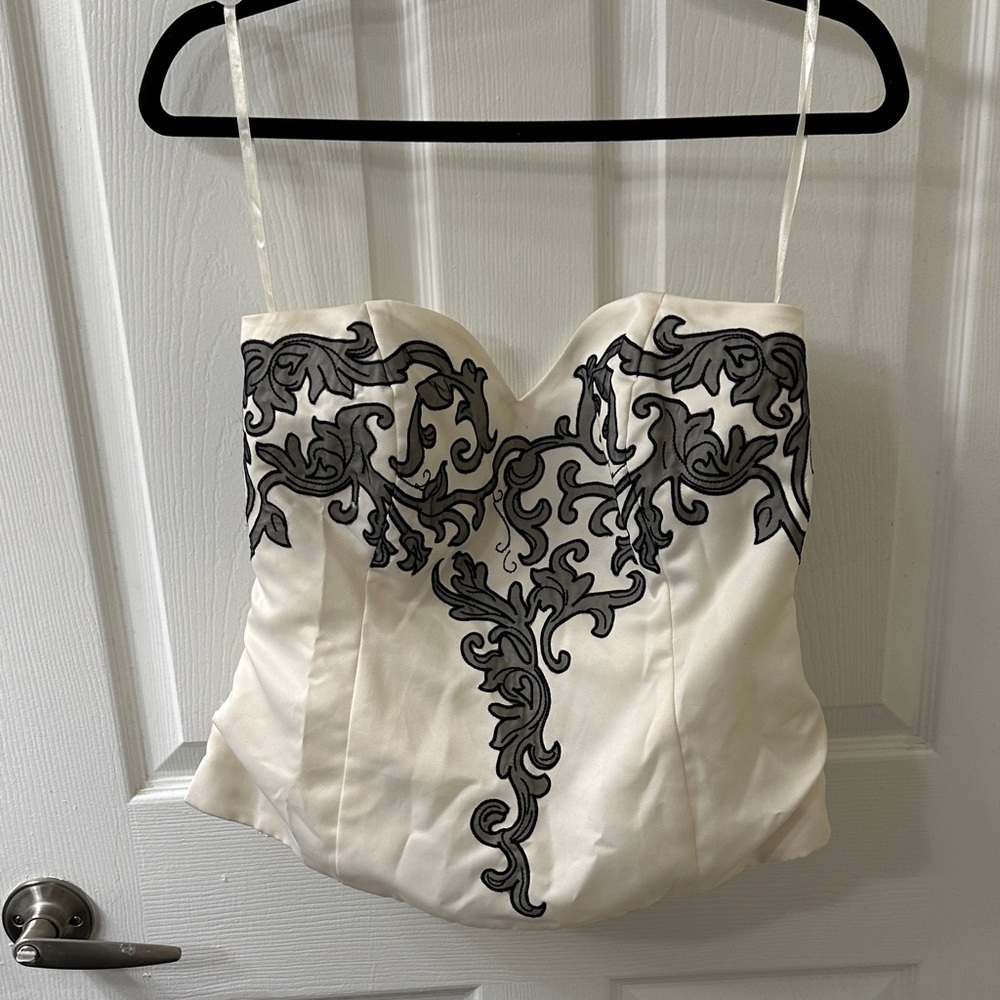 NWOT- White House Black Market Ivory Strapless Corset Top